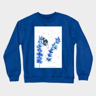 Bumble bee and Blue flowers Crewneck Sweatshirt